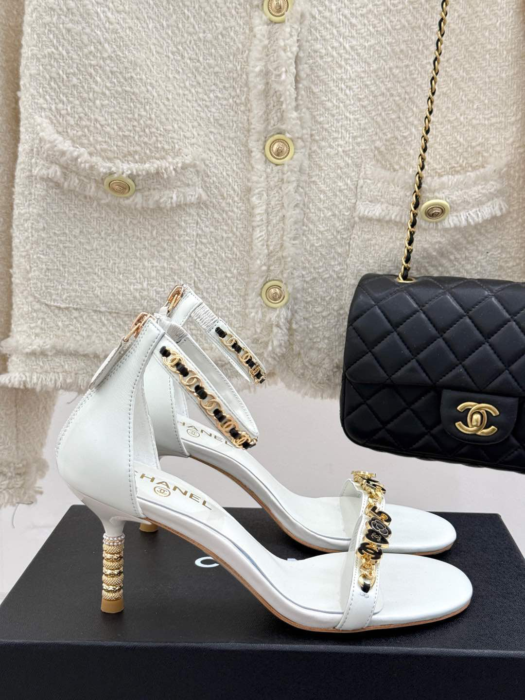 C 25 New Arrivals Metal Chain High Heels