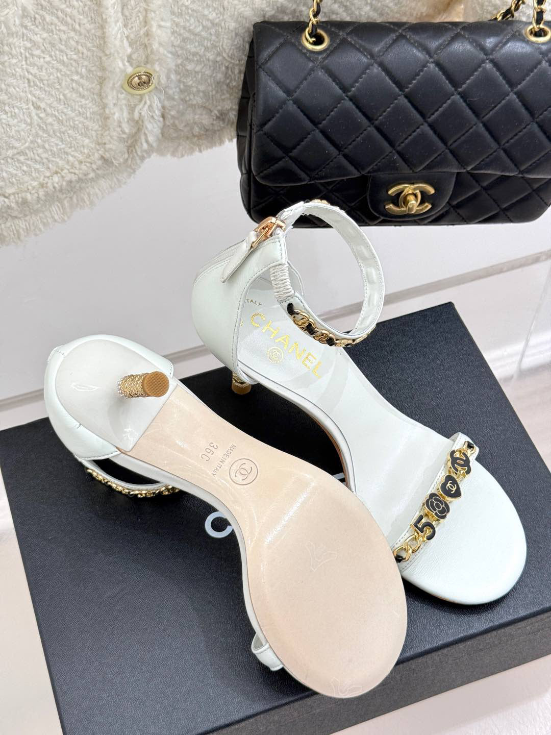 C 25 New Arrivals Metal Chain High Heels