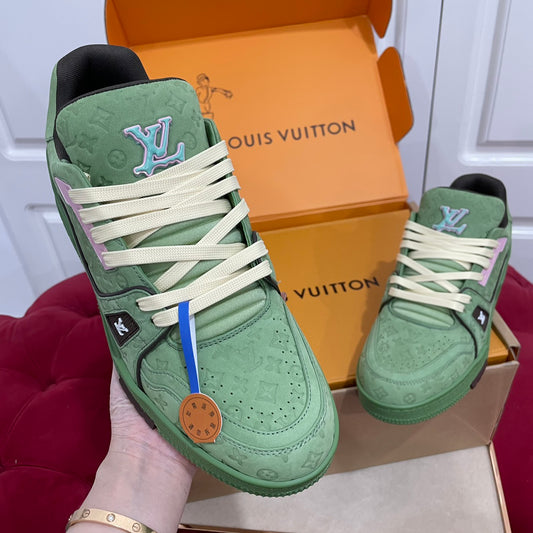 L  trainer green sneakers