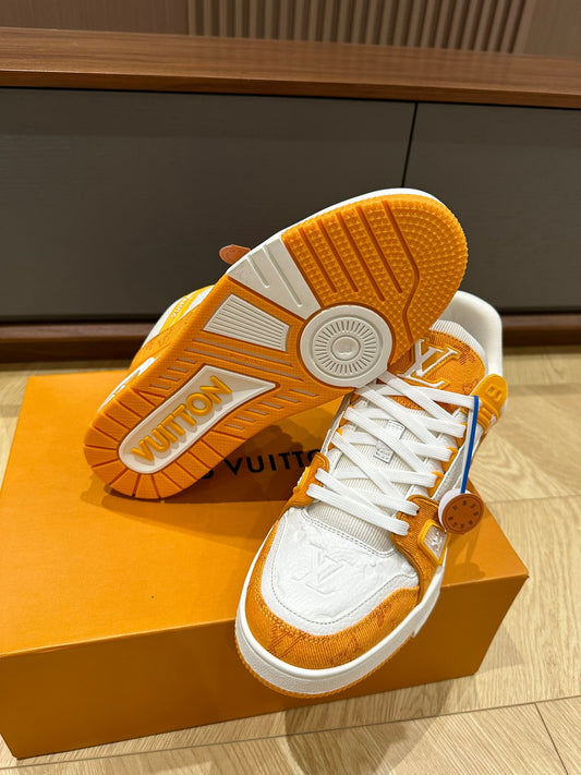 L  trainer white-orange sneakers