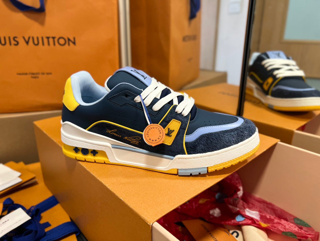 L 25 trainer Blue Yellow sneakers