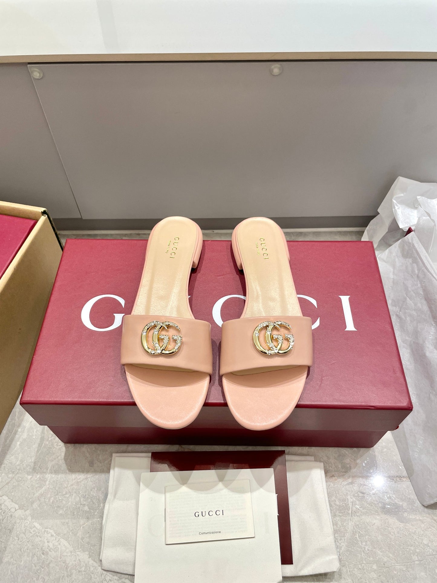 G 25 Diamond Slippers（White/Brown/Sliver/Pink）