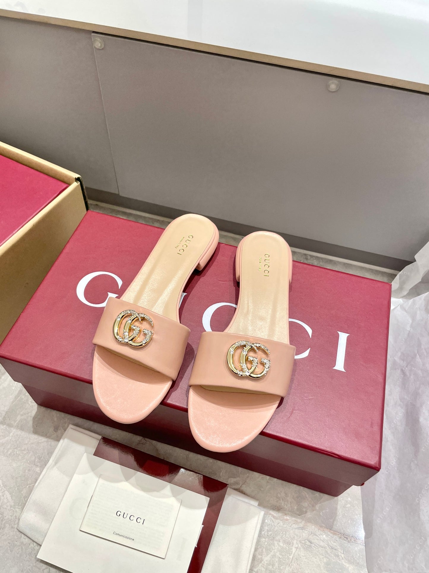 G 25 Diamond Slippers（White/Brown/Sliver/Pink）