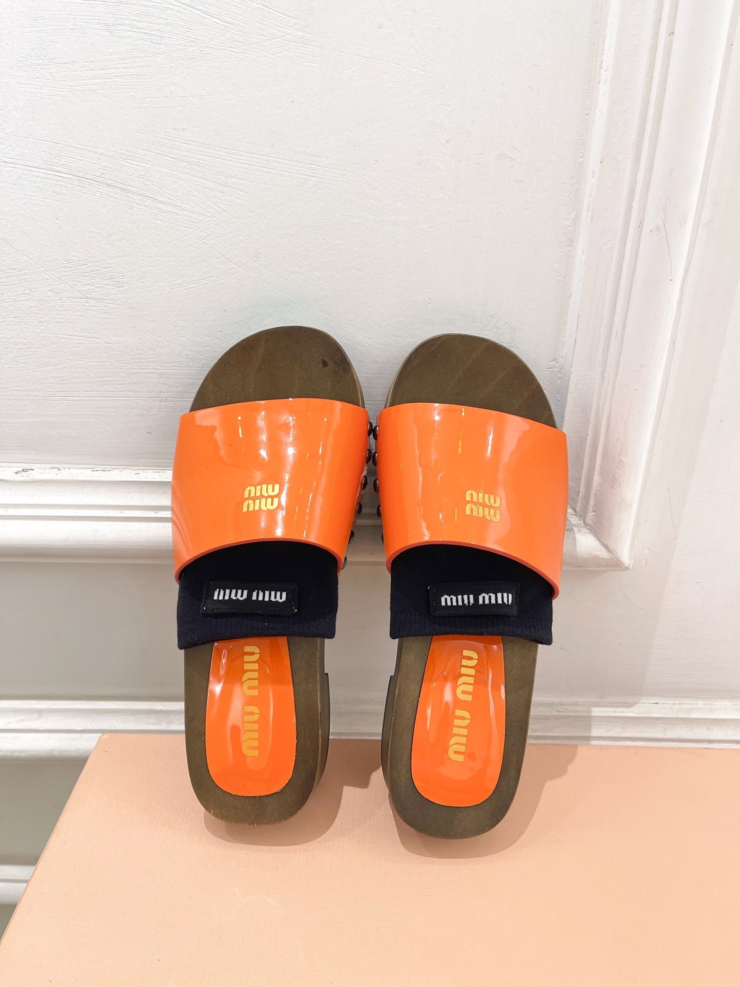 M Explosive wooden slipper（Oily Orange/Chamois leather/Paintwork）